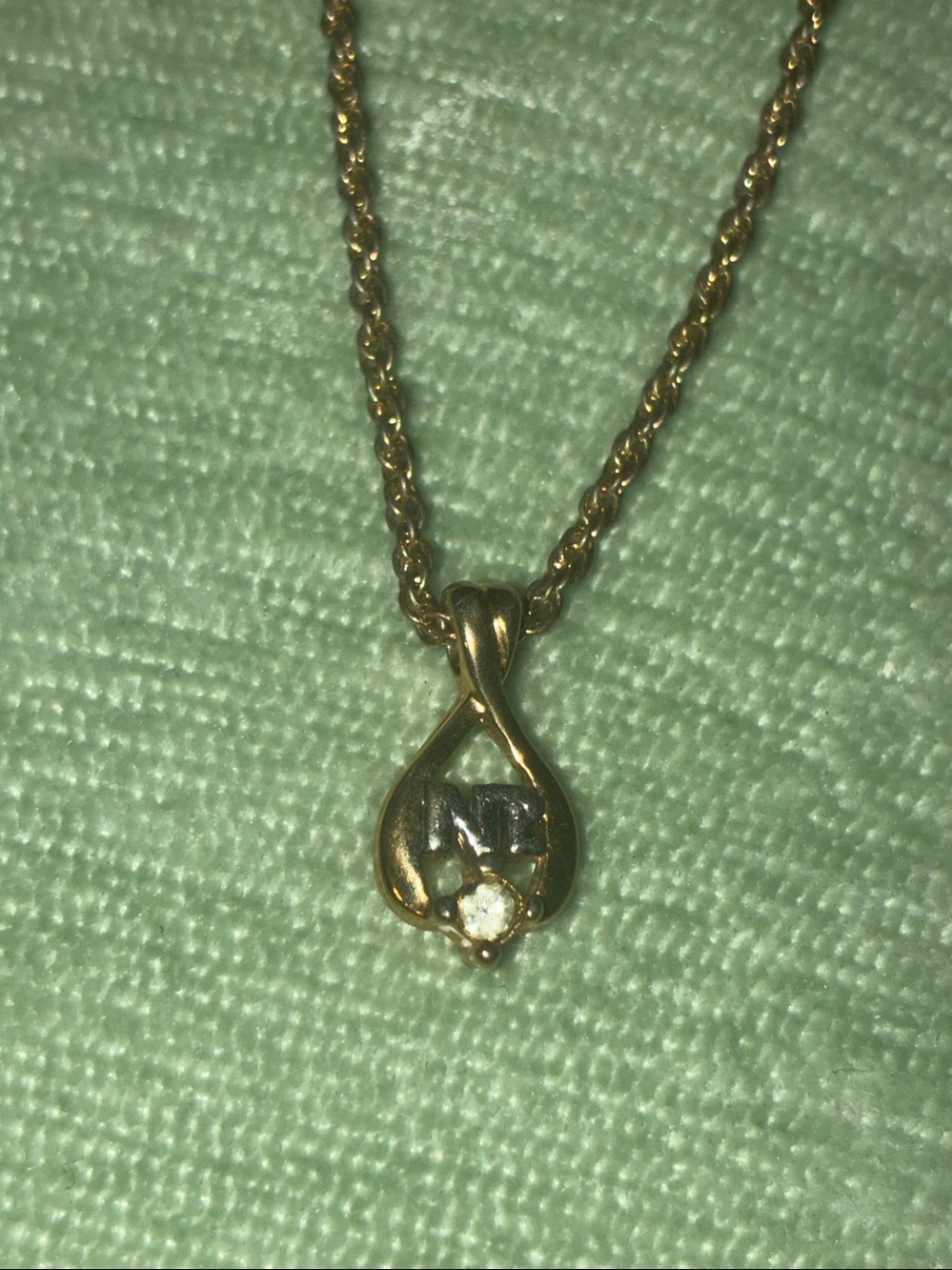 Nina Ricci Gold Teardrop Pendant Necklace with Crystal Accent - Picture 2 of 6